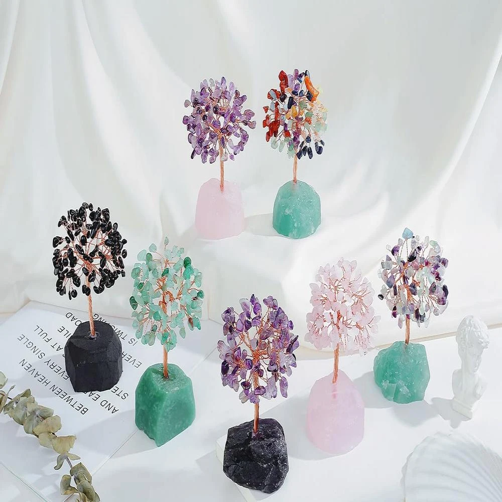 Crystal Tree Stone Base Natural Amethyst Crystals Money Tree Copper Wire Attract Lucky Tree For Positive Energy Gemstone Decor
Crystal Tree Stone Base Natural Amethyst Crystals Money Tree Copper Wire Attract Lucky Tree For Positive Energy Gemstone Decor