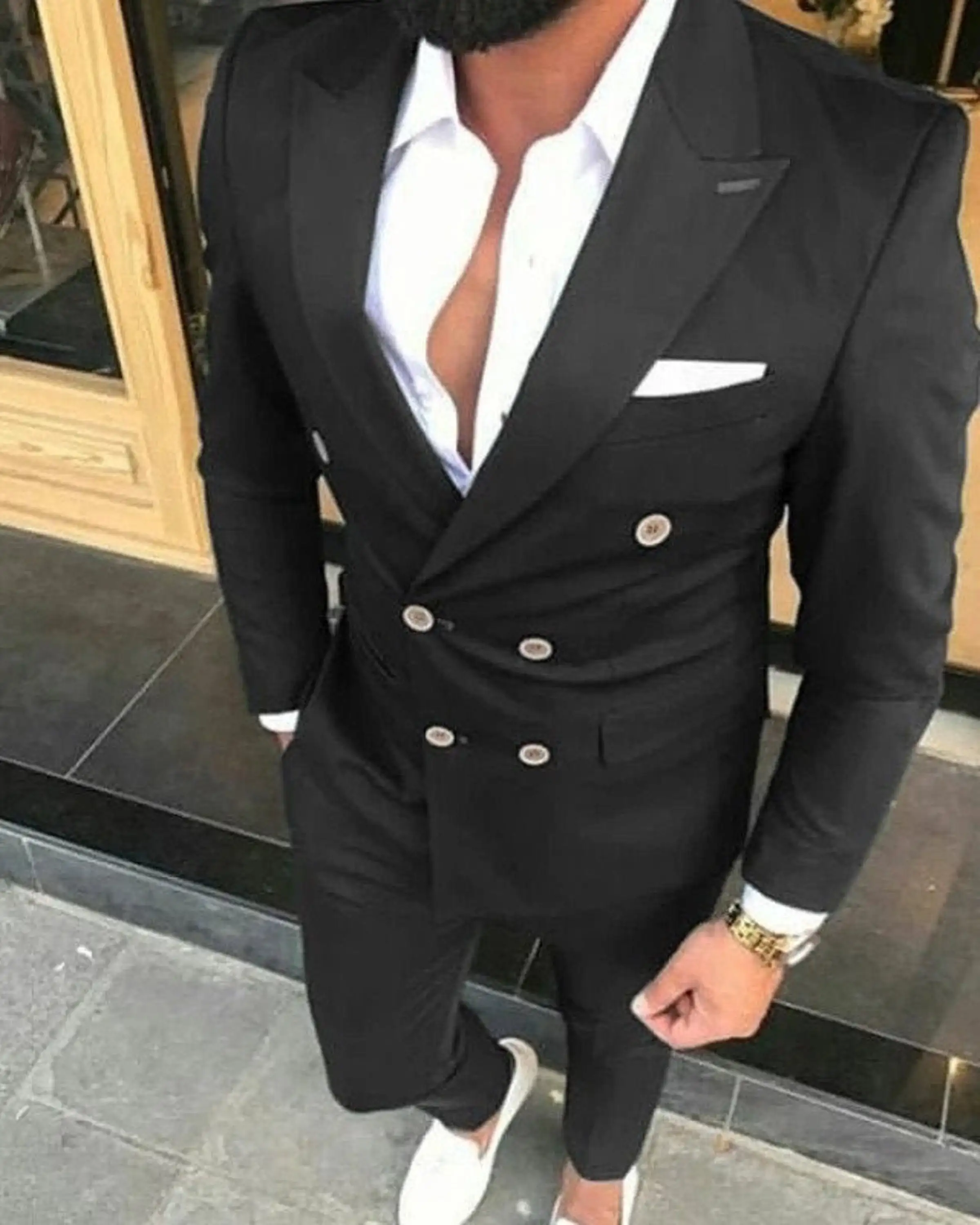 Black Tailor Made Men's Suit 2 Pieces Formal Wedding Party Groomsmen Wear Blazer Sets Vest Pants New Design Custom Costume Homme
Black Tailor Made Men's Suit 2 Pieces Formal Wedding Party Groomsmen Wear Blazer Sets Vest Pants New Design Custom Costume Homme