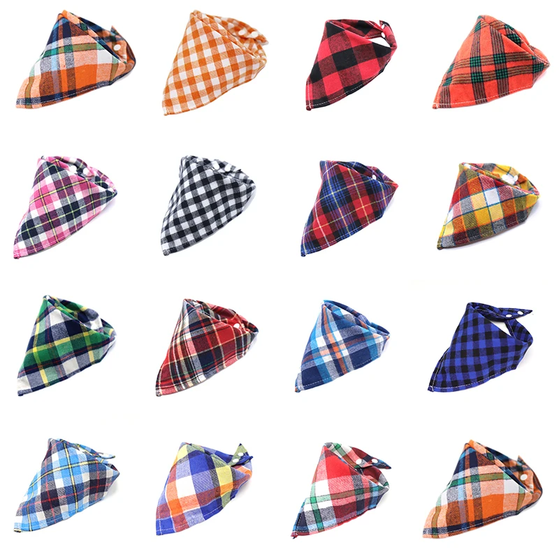 

30/50pcs Dog Bandanas for Small Middle Dogs Plaid Collar Pet Cat Dogs Scarves Bowties Neckerchief Dog Accessories