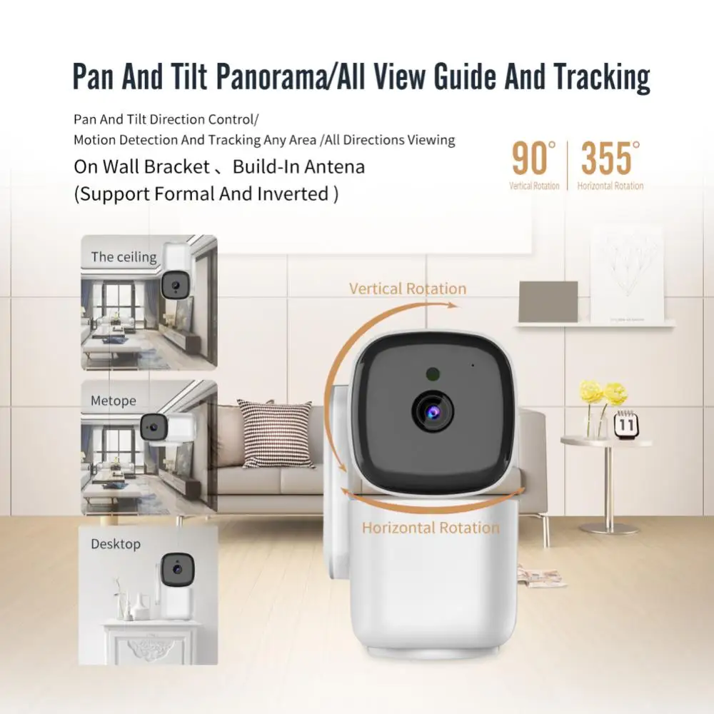 T200 5G Dual Band 360° Rotating Wireless WiFi Network Surveillance Camera Indoor Auto Tracking Security Video Cameras IP Camera
T200 5G Dual Band 360° Rotating Wireless WiFi Network Surveillance Camera Indoor Auto Tracking Security Video Cameras IP Camera
