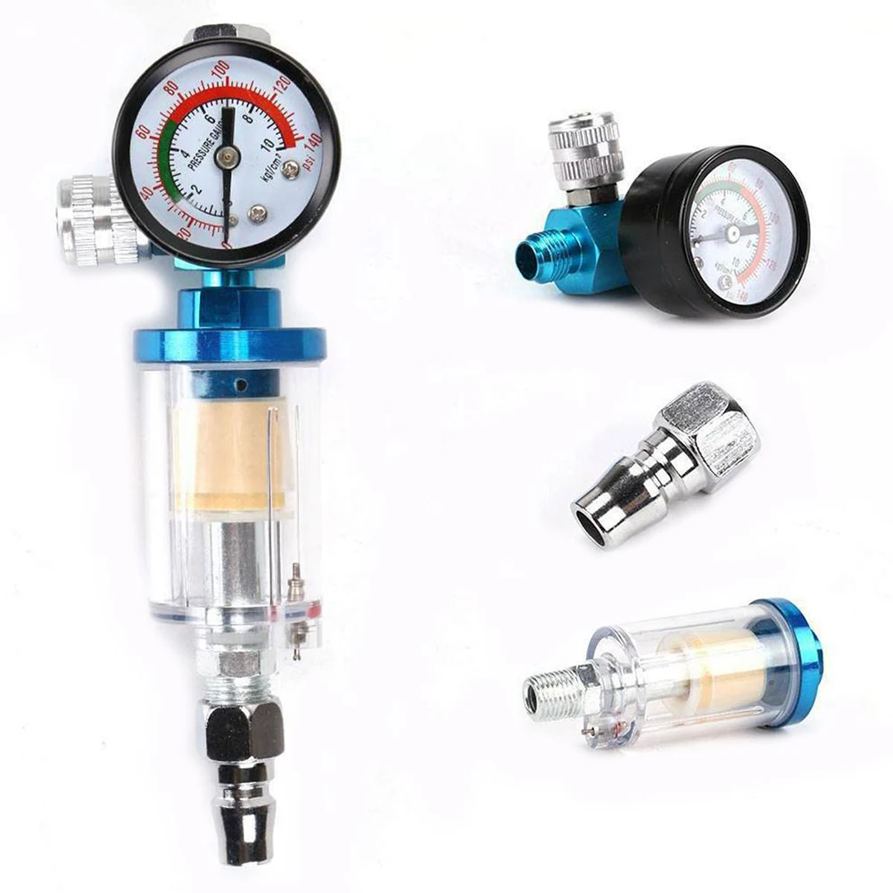 1/4" Scratch Air Pressure Regulator Gauge Spray Aluminum Alloy Spray Gun Pressure Gauge Regulato In-Line Water Trap Filter Tool
1/4" Scratch Air Pressure Regulator Gauge Spray Aluminum Alloy Spray Gun Pressure Gauge Regulato In-Line Water Trap Filter Tool
