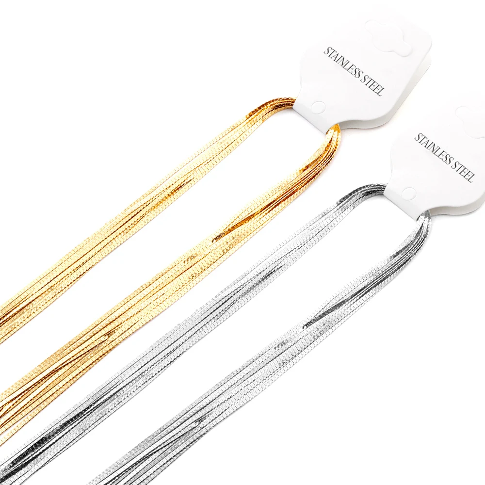5pcs/Lot Steel Gold Color Stainless Steel Inoxidable 1.7mm Cuba Link Flat Chains Necklaces For Jewelry Making Support
5pcs/Lot Steel Gold Color Stainless Steel Inoxidable 1.7mm Cuba Link Flat Chains Necklaces For Jewelry Making Support