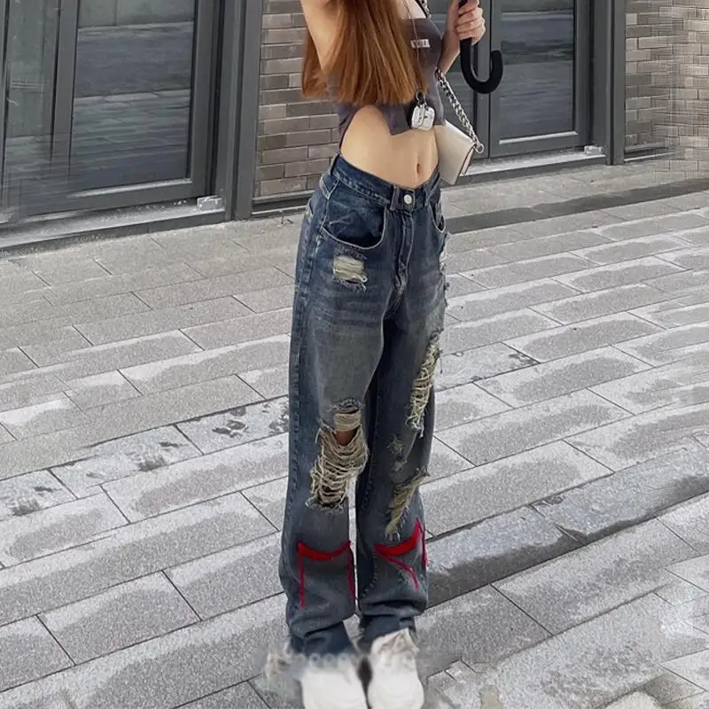 Vintage Ripped Jeans Denim Hippie Pants Hip Hop Do Old Straight Leg Jeans Women Low Waist Grunge Pants Hole Streetwear y2k Jeans
Vintage Ripped Jeans Denim Hippie Pants Hip Hop Do Old Straight Leg Jeans Women Low Waist Grunge Pants Hole Streetwear y2k Jeans