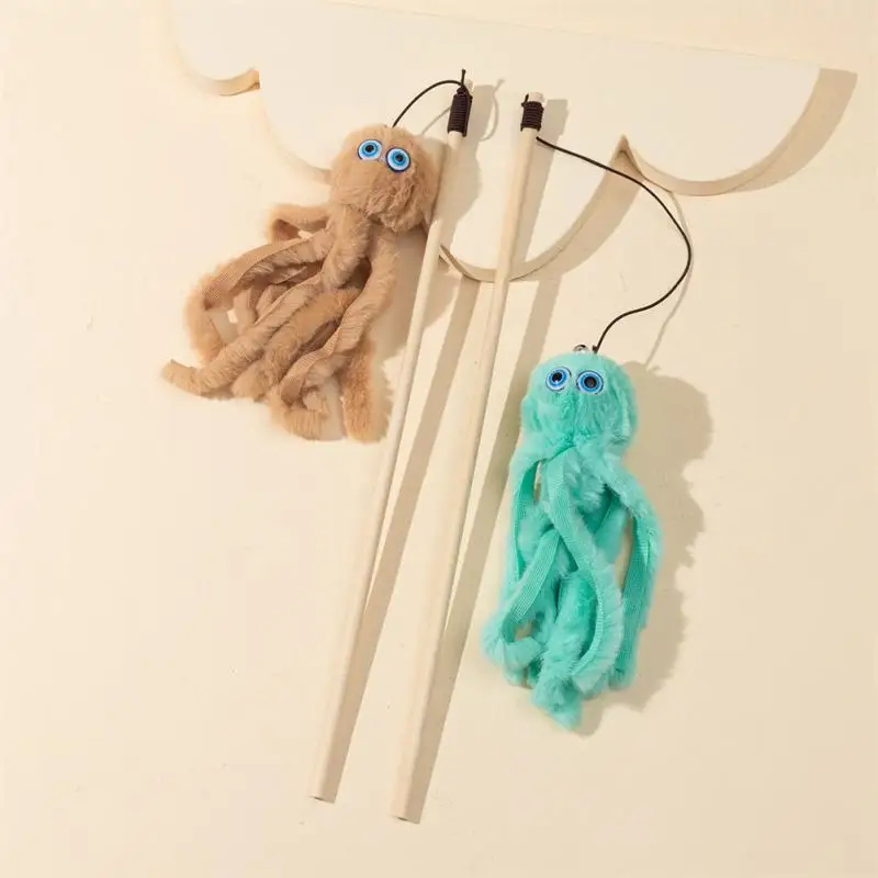 

More Fun And Interaction Cat Toy Octopus High-quality Metal Materials With Feather 40cm No Harmful Cat Pet Accessories Safe