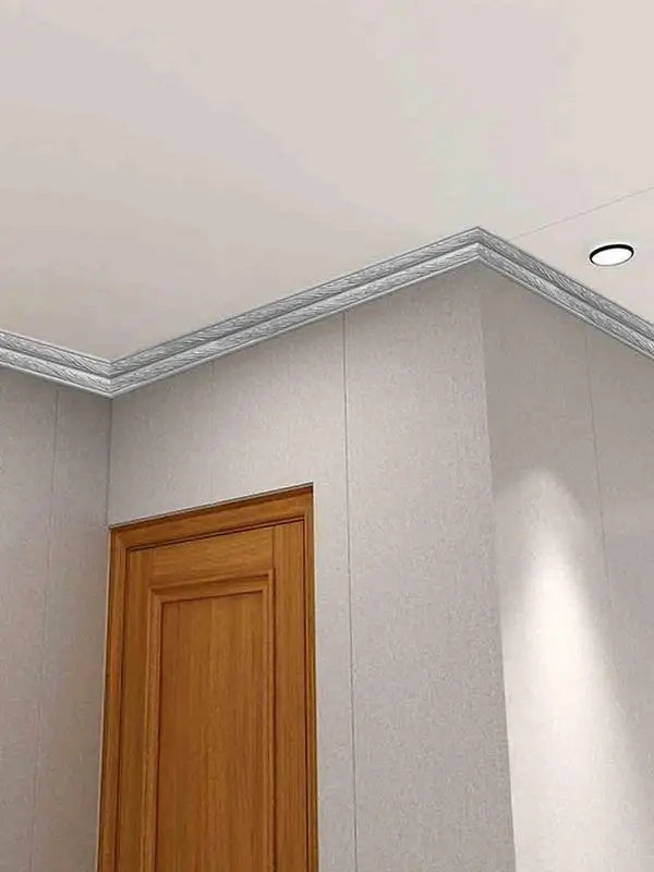 

Floor Baseboard Decor 3D DIY Floor Ceiling Corner Line Decors With Adhesive Back Flexible Molding Trim Wallpaper Border For Home