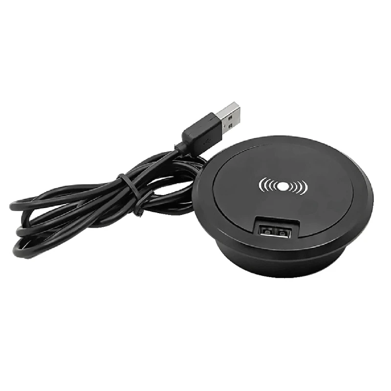 H7EC Plastic Round Embedded 10W Black Desk Wireless Charger Desktop Grommet Power Wireless Charging Pad Accessories
H7EC Plastic Round Embedded 10W Black Desk Wireless Charger Desktop Grommet Power Wireless Charging Pad Accessories