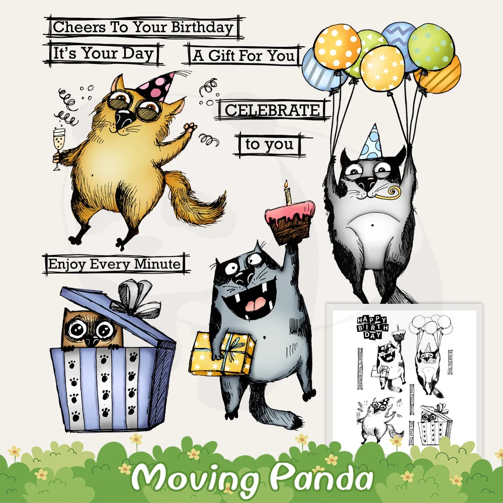 Happy Birthday Gifts Funny Cats Metal Cutting Dies Clear Stamps DIY Scrapbooking Supplies Cut Dies Silicone Stamps For Cards
Happy Birthday Gifts Funny Cats Metal Cutting Dies Clear Stamps DIY Scrapbooking Supplies Cut Dies Silicone Stamps For Cards