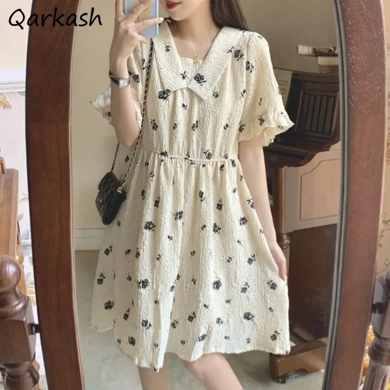 Dresses Women Colleges Loose Preppy All-match Harajuku Sweet Flare Sleeve Retro French Style Floral Knee-Length Vestidos Summer
Dresses Women Colleges Loose Preppy All-match Harajuku Sweet Flare Sleeve Retro French Style Floral Knee-Length Vestidos Summer