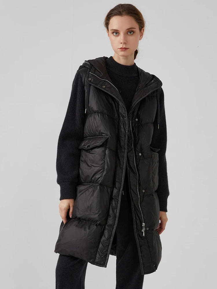 High Quality Autumn Women Fashion Runway Designer Cashmere Lantern Sleeve Hooded Goose Down Solid Print Pocket Down Jacket
High Quality Autumn Women Fashion Runway Designer Cashmere Lantern Sleeve Hooded Goose Down Solid Print Pocket Down Jacket