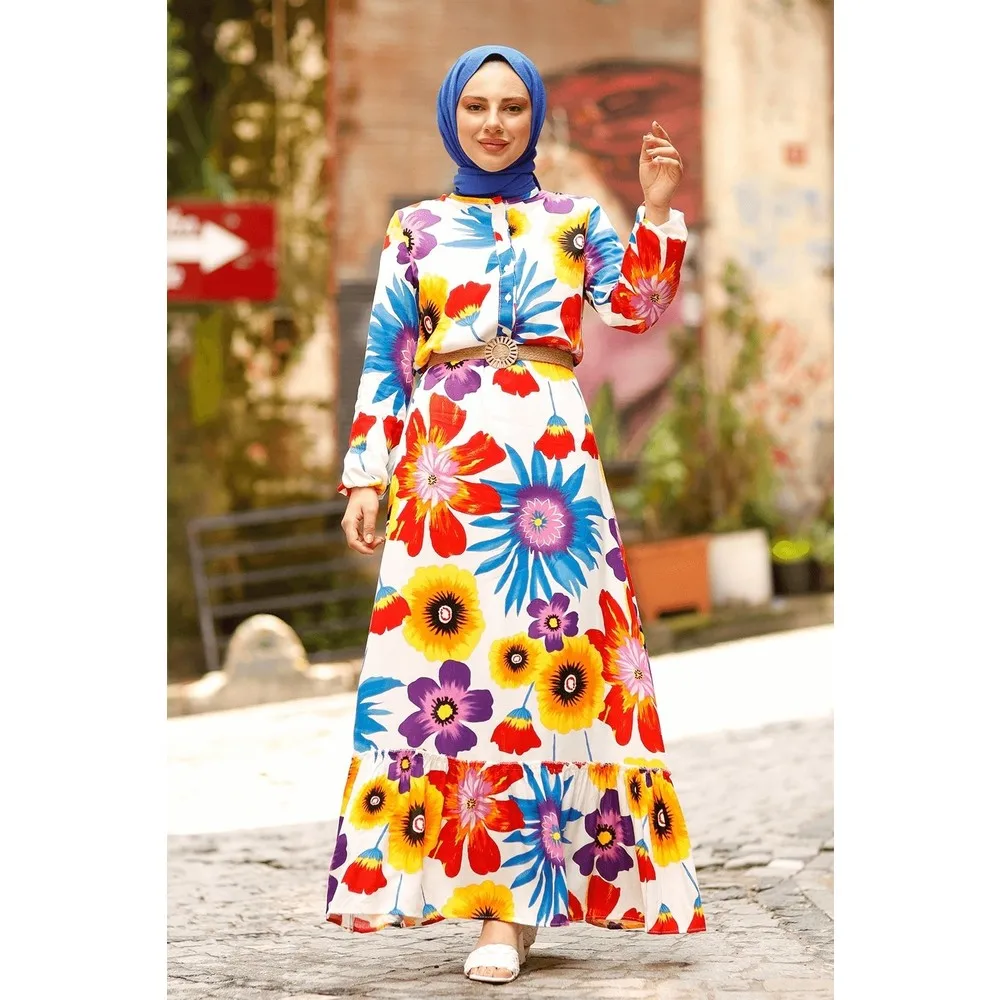 Длинное платье Dorlie с полупуговицами, большим цветочным узором, горчичного цвета 
Длинное платье Dorlie с полупуговицами, большим цветочным узором, горчичного цвета