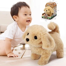 Kids Smart Interactive Plush Puppy Kids Electronic Toys Cute Robot Dog Walk Bark Jump Wag Tail Dog Toys for Baby Birthday Gift
