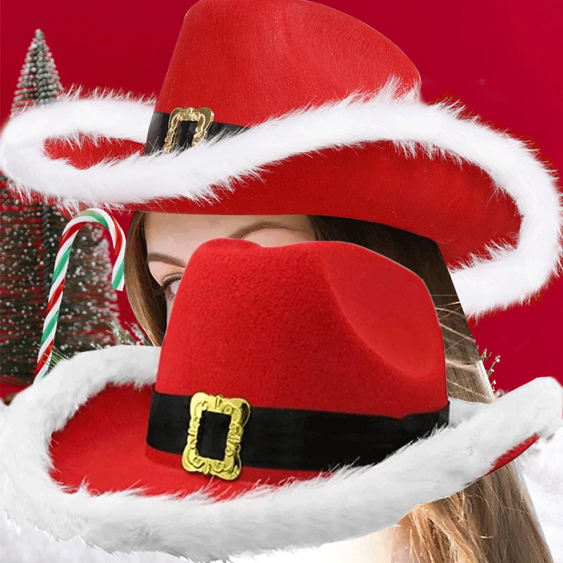 Santa Claus Party Christmas Luminous Cowboy Hat Western Red Felt Hats Wide Brim Cowgirl Hat Jazz Hat for Women Men
Santa Claus Party Christmas Luminous Cowboy Hat Western Red Felt Hats Wide Brim Cowgirl Hat Jazz Hat for Women Men