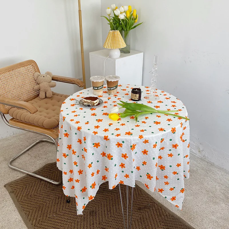 

INS Korean Style Homemade Idyllic Sun Flower Tablecloth Color Girl's Heart Side Dining Table Cushion Tea Table Picnic Tablecloth