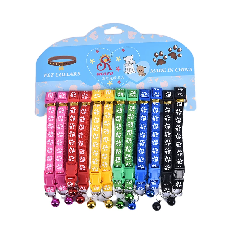 12PCS Dog Collars Pet Cat Puppy Buckle Nylon Collar with Bell 6 Colors Footprint
12PCS Dog Collars Pet Cat Puppy Buckle Nylon Collar with Bell 6 Colors Footprint