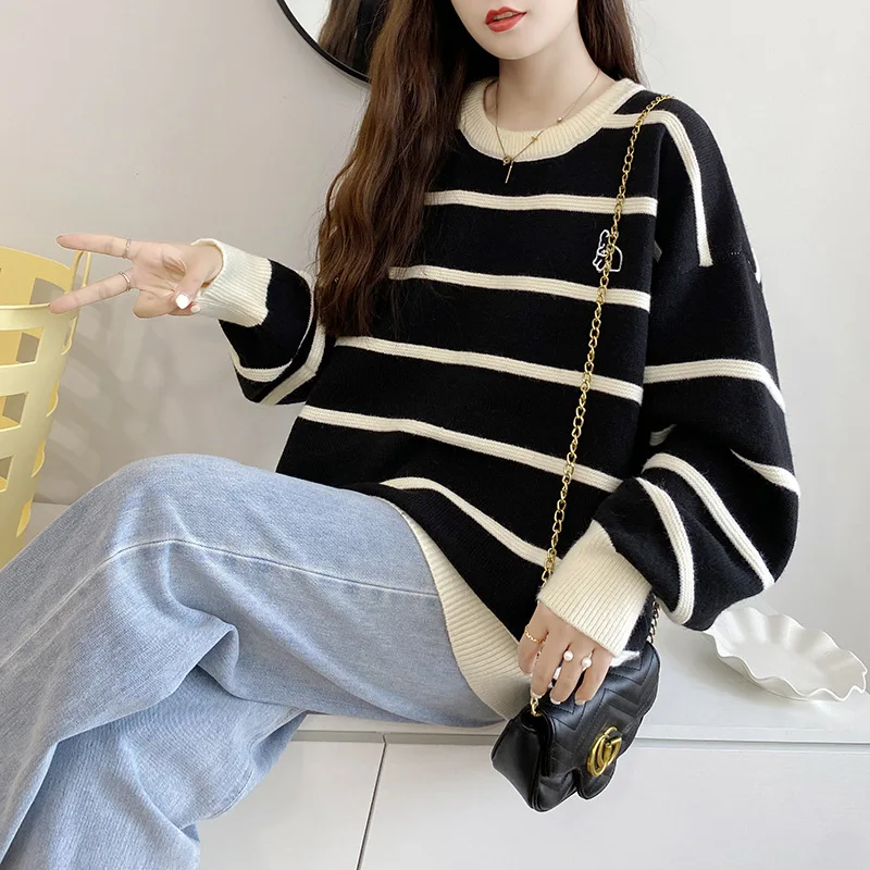 Loose and Lazy Style Round Neck New Sweater Women's Autumn and Winter Outwear Versatile Bottom Knitted Top
Loose and Lazy Style Round Neck New Sweater Women's Autumn and Winter Outwear Versatile Bottom Knitted Top