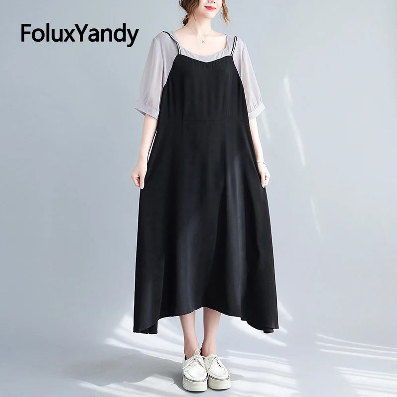 A-line Women Summer Dress Patchwork Casual Midi Loose Short Sleeve Dress Black NQYL285
A-line Women Summer Dress Patchwork Casual Midi Loose Short Sleeve Dress Black NQYL285