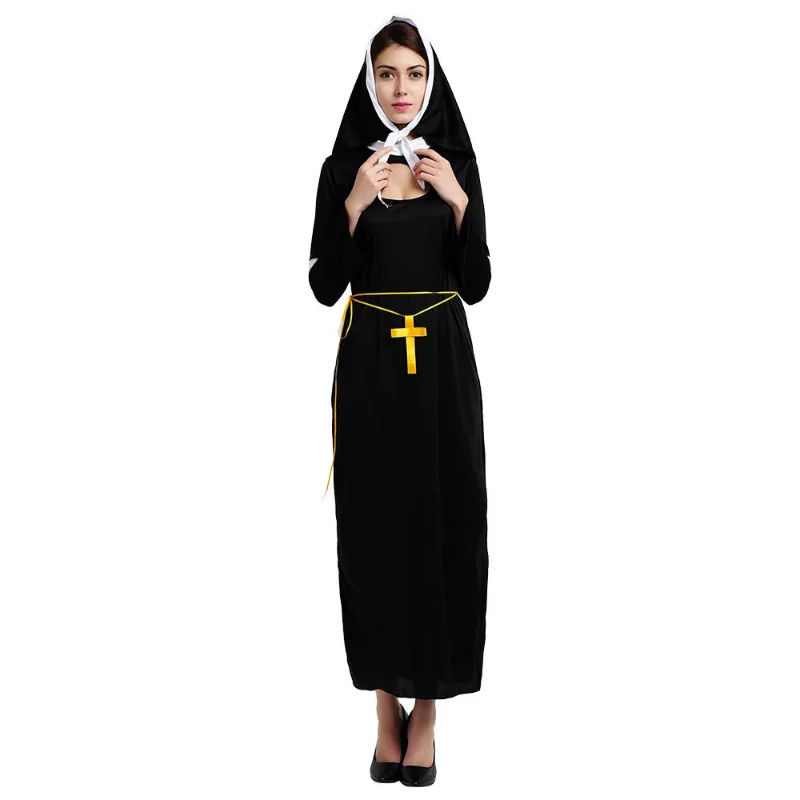 Women Nun Uniform Role Play Costume Adult Halloween Carnival Party Fantasia Cosplay Clothing Dress Headscarf Cross
Women Nun Uniform Role Play Costume Adult Halloween Carnival Party Fantasia Cosplay Clothing Dress Headscarf Cross