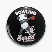 Bowling Birthday Dabbing Panda Bowling B Soft Button Pin Women Fashion Metal Hat Gift Cute Badge Brooch Jewelry Collar Clothes