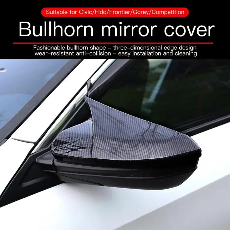 

Car Rear View Mirror Cover Trim for honda Civic 10th 2016-2020 Carbon Fiber Style Rearview Side Mirror Sticker Rain Eyebrow