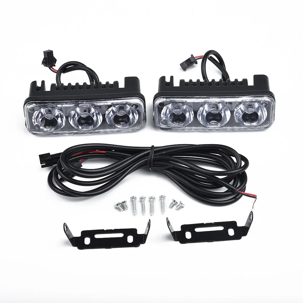 

Universal 2pcs 12V 9W 6000K ~ 7000K 3LED Super White High Power Car DRL Daytime Running Light Fog Lamp For SUV Accessories