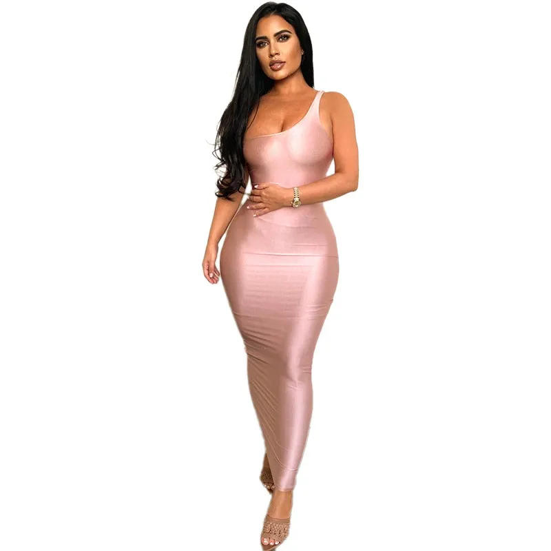 Women's Elegant Maxi Long Dress Summer One Shoulder Sleeveless Backless Female Solid Color Slim Bodycon Tank Dress Party Club
Women's Elegant Maxi Long Dress Summer One Shoulder Sleeveless Backless Female Solid Color Slim Bodycon Tank Dress Party Club