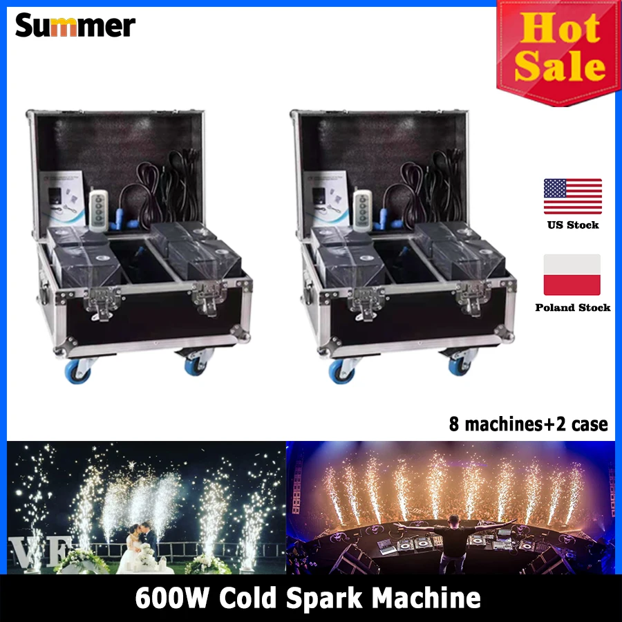 No Tax 8Pcs 600W Cold Spark Fountain Machine With Flight Case DMX Remote Control Special Effect Machine For Wedding Party Cold
No Tax 8Pcs 600W Cold Spark Fountain Machine With Flight Case DMX Remote Control Special Effect Machine For Wedding Party Cold