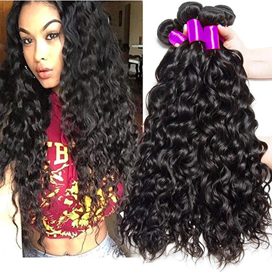 

Peruvian Water Wave Bundle Deals 100% Unprocessed Remy Human Hair Weave Extensions Wet And Wavy Hair Bundles Cheveux Humain