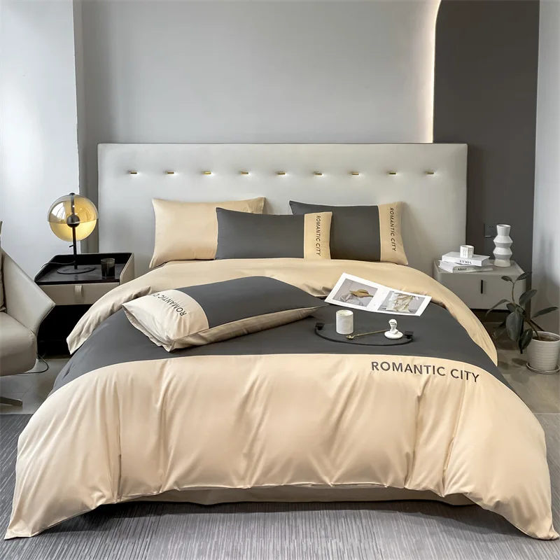 Icy Silk Bedding Set Four Piece Twin Size Full Size Queen Size King Size Duvet Cover Bed Sheet Pillow Cover Grey
Icy Silk Bedding Set Four Piece Twin Size Full Size Queen Size King Size Duvet Cover Bed Sheet Pillow Cover Grey