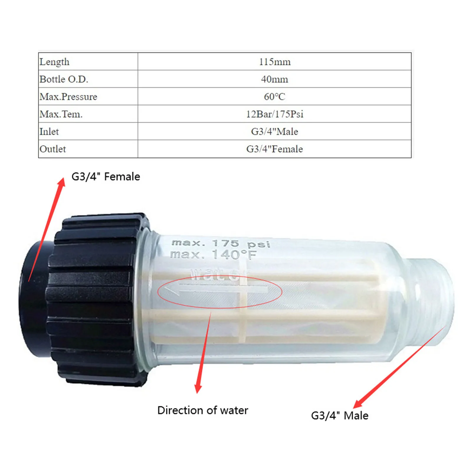 Pressure Washer Filters With 2pcs Quick Adapters Plastic Transparent Filter Threaded Pacifier Set For Pressure Washer Clean Tool
Pressure Washer Filters With 2pcs Quick Adapters Plastic Transparent Filter Threaded Pacifier Set For Pressure Washer Clean Tool