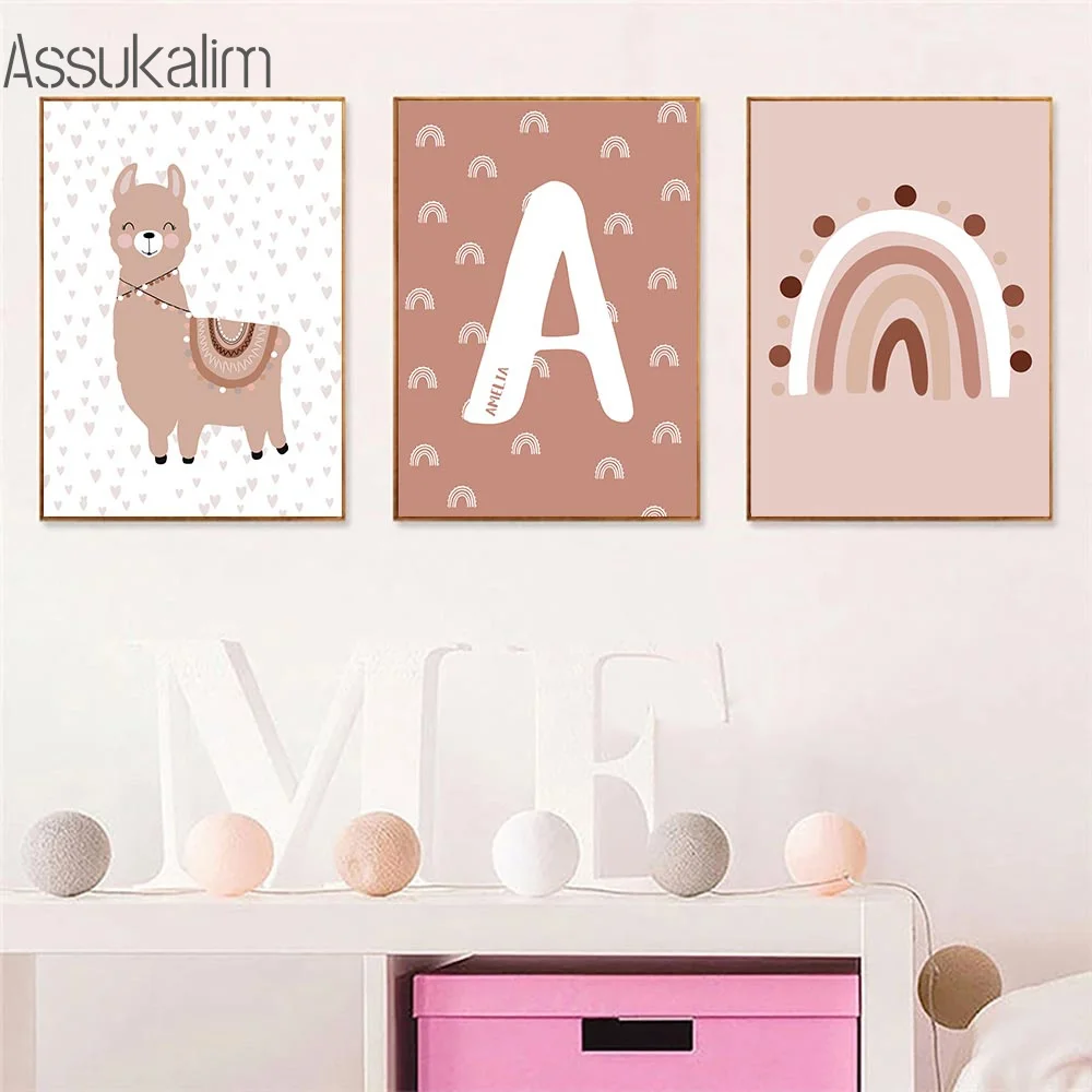 Custom Name Art Prints Alpaca Canvas Painting Rainbow Wall Pictures Coral Art Poster Boho Posters Modern Kids Room Decoration
Custom Name Art Prints Alpaca Canvas Painting Rainbow Wall Pictures Coral Art Poster Boho Posters Modern Kids Room Decoration