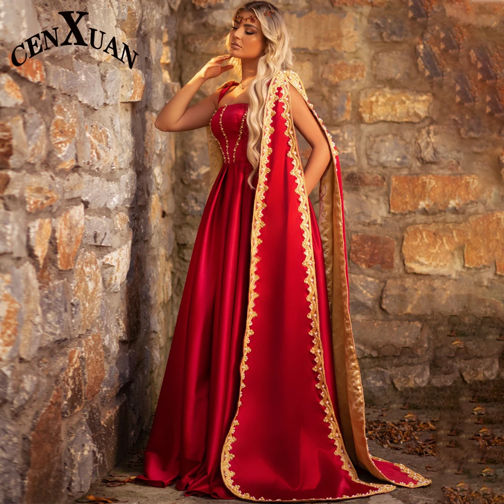 CENXUAN Luxury A-line Evening Gowns For Women Strapless Beadings Sleeveless Sweep Train Vintage Vestido De Noche Made To Order
CENXUAN Luxury A-line Evening Gowns For Women Strapless Beadings Sleeveless Sweep Train Vintage Vestido De Noche Made To Order