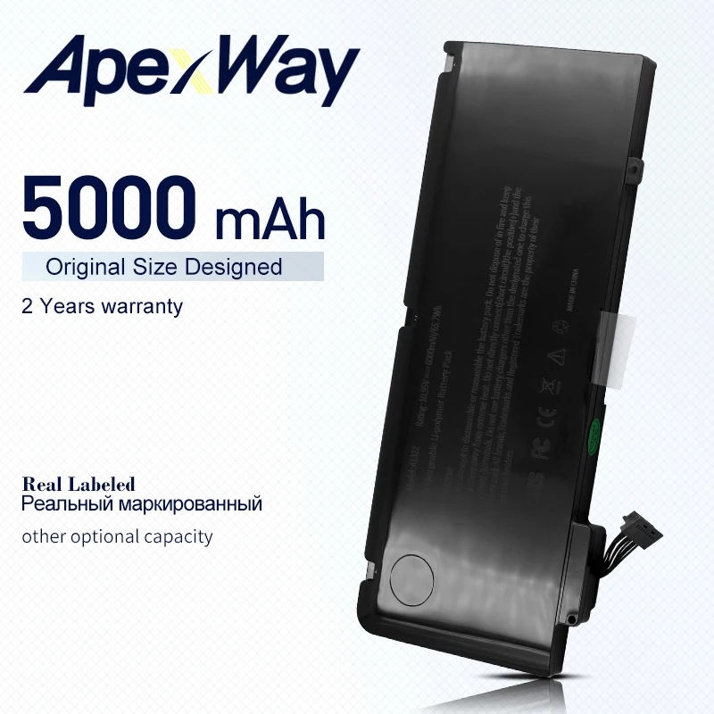 ApexWay 10.95V Rechargeable Li-ion Battery For Apple 13 Inch For MacBook Pro ( Mid 2010 ) A1322
ApexWay 10.95V Rechargeable Li-ion Battery For Apple 13 Inch For MacBook Pro ( Mid 2010 ) A1322