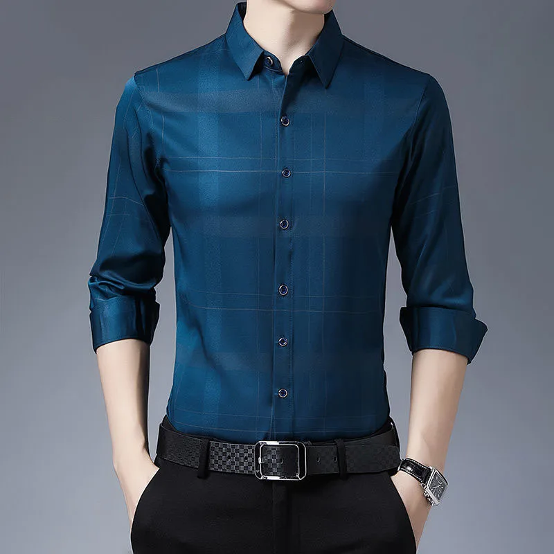 Мужская длинная рубашка в клетку, Повседневная Свободная деловая Однотонная рубашка с длинными рукавами, тонкая уличная одежда в Корейском стиле, весна-лето
Мужская длинная рубашка в клетку, Повседневная Свободная деловая Однотонная рубашка с длинными рукавами, тонкая уличная одежда в Корейском стиле, весна-лето
