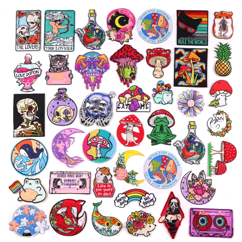 Cartoon/Mushroom Embroidered Patches Animal Sew Applique Iron On Patches For Clothing DIY Punk Patch Ironing Embroidery Stickers
Cartoon/Mushroom Embroidered Patches Animal Sew Applique Iron On Patches For Clothing DIY Punk Patch Ironing Embroidery Stickers