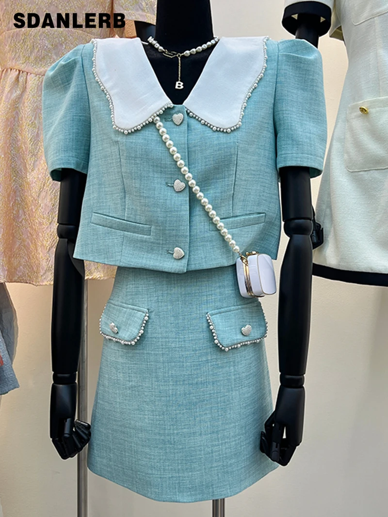 Urban Girl Chic Suit Female 2022 Summer New Short Sleeve Tops Socialite Temperament Shirt + Mini Skirt Elegant Two-Piece Set
Urban Girl Chic Suit Female 2022 Summer New Short Sleeve Tops Socialite Temperament Shirt + Mini Skirt Elegant Two-Piece Set