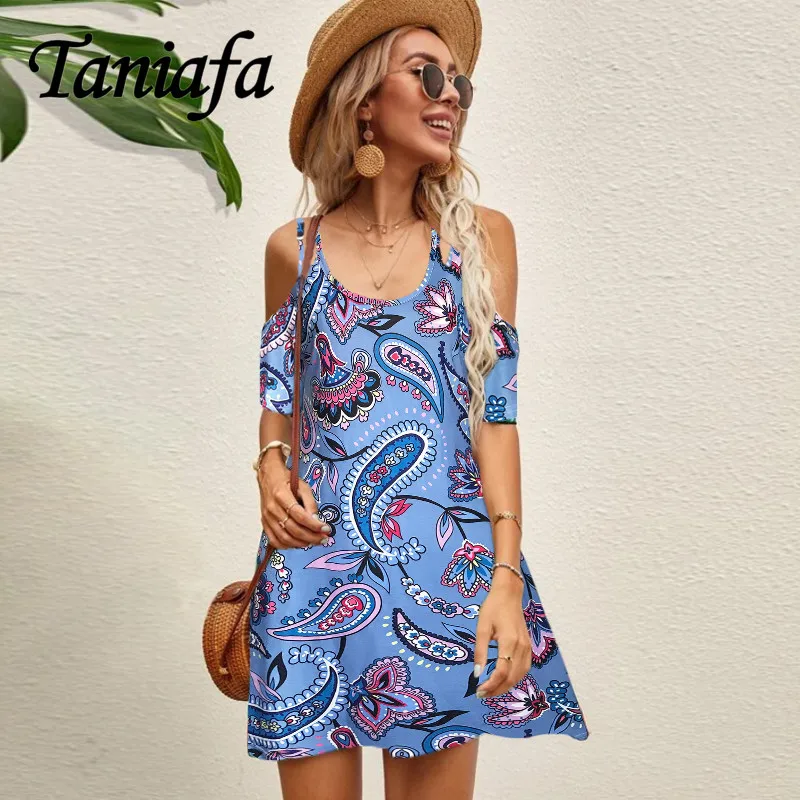 Women's Dress Round Neck Summer Short Sleeve Dress Casual Print Off Shoulder Dresses
Women's Dress Round Neck Summer Short Sleeve Dress Casual Print Off Shoulder Dresses