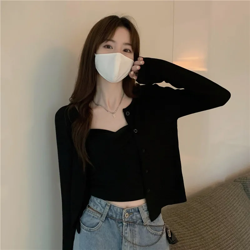 Короткий Лидер продаж, черный кардиган, женский модный однотонный кардиган из двух предметов, универсальные шикарные топы с длинным рукаво...
Короткий Лидер продаж, черный кардиган, женский модный однотонный кардиган из двух предметов, универсальные шикарные топы с длинным рукаво...