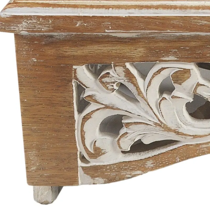 Elevated Double Pet Feeder with White Floral Filigree Cutouts , 21" x 11" x 5", Brown / White
Elevated Double Pet Feeder with White Floral Filigree Cutouts , 21" x 11" x 5", Brown / White