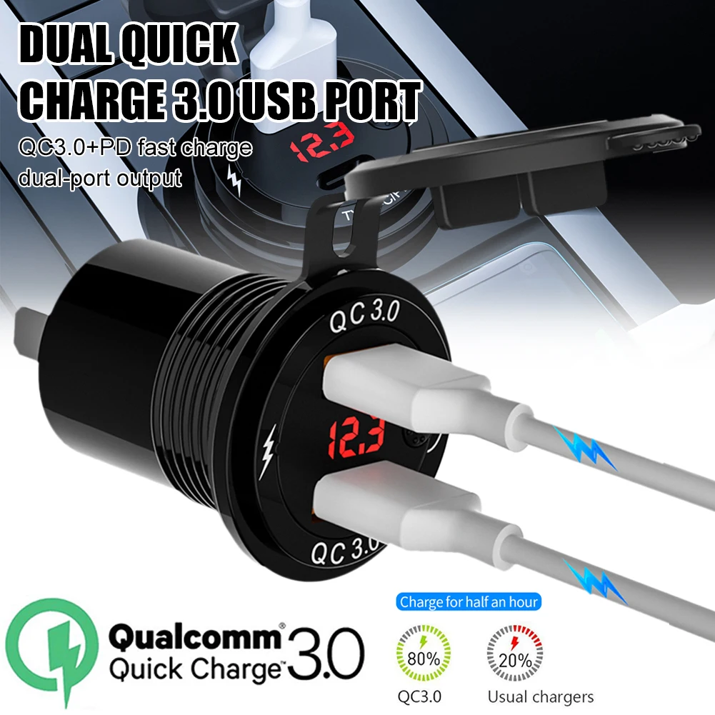 Car Charger Adapter 12/24V 20W Dual USB Fast Charger Car Charging with Digital Voltmeter Independent Switch Auto Accessories
Car Charger Adapter 12/24V 20W Dual USB Fast Charger Car Charging with Digital Voltmeter Independent Switch Auto Accessories