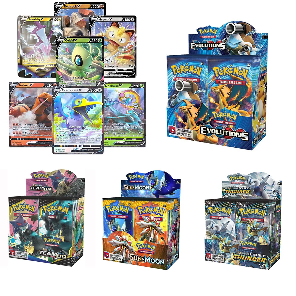 324 шт./коробка, карты с покемонами, солнце и луна, потерянный гром, английская торговая карта, игра в эволюции, усилитель, Коллекционные детские игрушки, подарок 
324 шт./коробка, карты с покемонами, солнце и луна, потерянный гром, английская торговая карта, игра в эволюции, усилитель, Коллекционные детские игрушки, подарок
