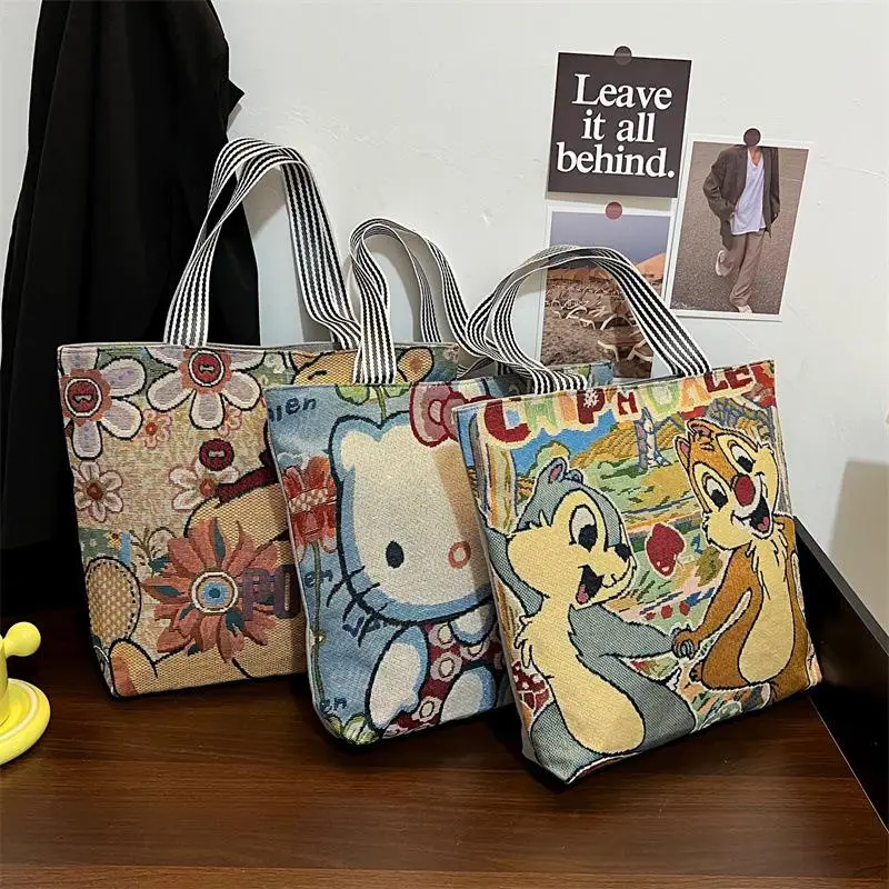 Sanrios Kawaii Cartoon Hellokitty Cute Anime Cat Cotton and Linen Bento Storage Eco-Friendly Portable Mommy Bag Toys for Grils
Sanrios Kawaii Cartoon Hellokitty Cute Anime Cat Cotton and Linen Bento Storage Eco-Friendly Portable Mommy Bag Toys for Grils