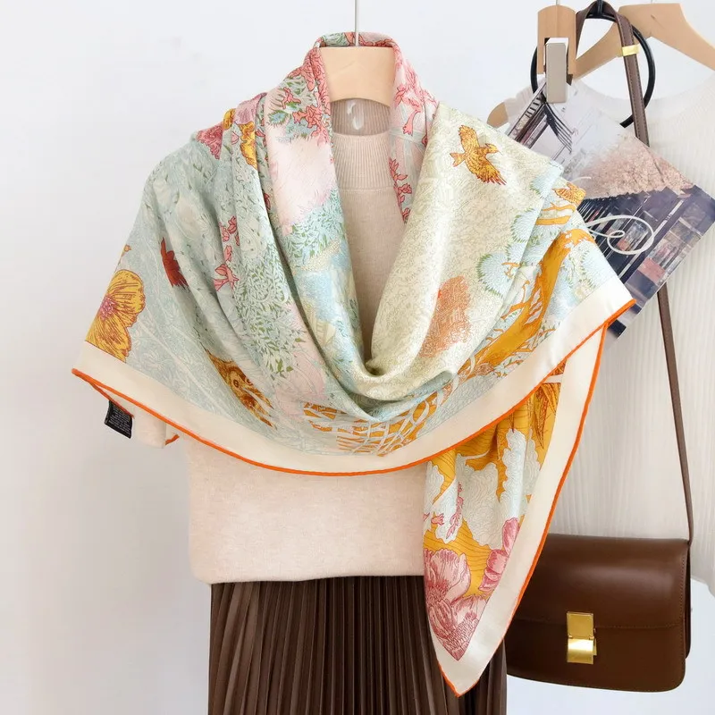 Winter Female Scarf Double-sided Printing Winter Warm Shawl 140cm Silk Wool Square Scarf Women's Stole Pareo Wraps 2023 Pashmina
Winter Female Scarf Double-sided Printing Winter Warm Shawl 140cm Silk Wool Square Scarf Women's Stole Pareo Wraps 2023 Pashmina