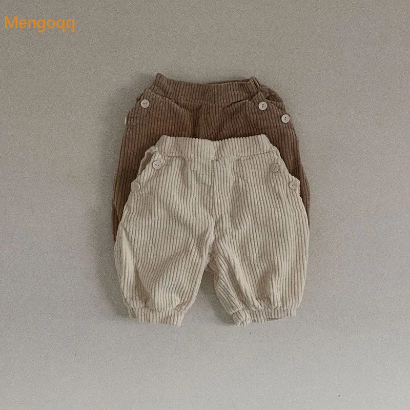 Mengoqq Infant Girl Boys Autumn Winter New Elastic Waist Pocket Solid Color Thick Button Corduroy Warm Casual Trousers 6-24M
Mengoqq Infant Girl Boys Autumn Winter New Elastic Waist Pocket Solid Color Thick Button Corduroy Warm Casual Trousers 6-24M
