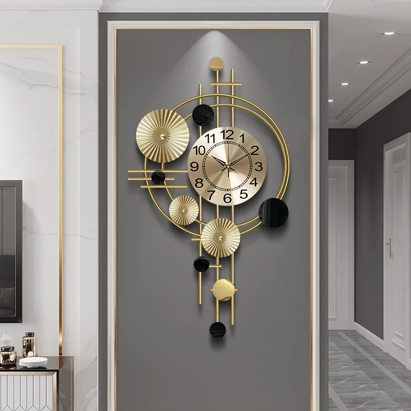 Northern Europe Pointer Digital Clock Modern Simplicity Living Room Wall Clock Mute Art Gold Metal Wall Hangings Home Decoration
Northern Europe Pointer Digital Clock Modern Simplicity Living Room Wall Clock Mute Art Gold Metal Wall Hangings Home Decoration