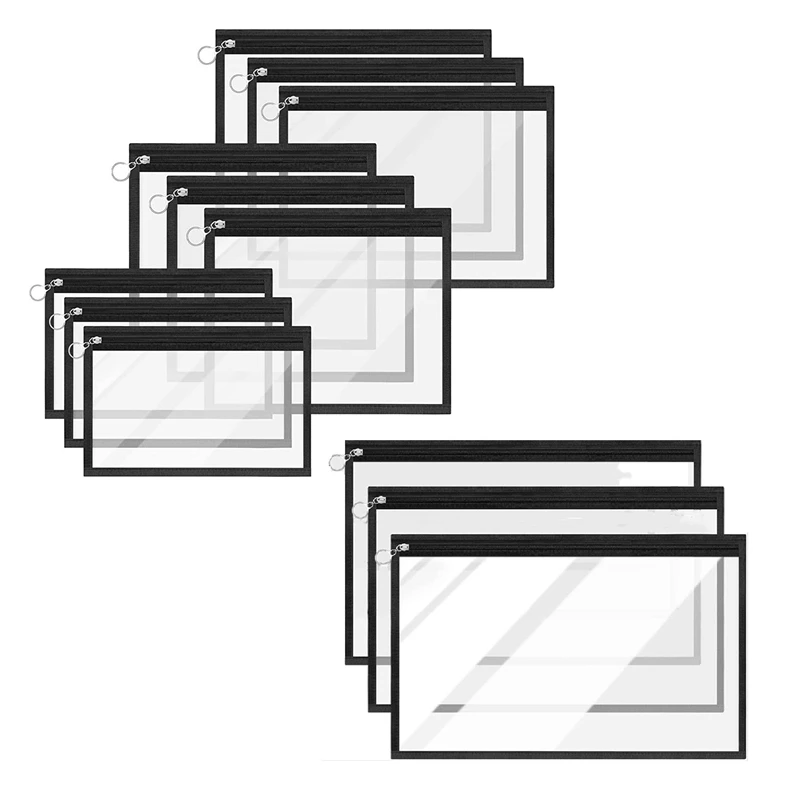 Multisize Clear Zipper Pouch 12 Packs, PVC Water-Resistant Zipper Bags, Clear Pencil Pouch, Zipper Pouches
Multisize Clear Zipper Pouch 12 Packs, PVC Water-Resistant Zipper Bags, Clear Pencil Pouch, Zipper Pouches