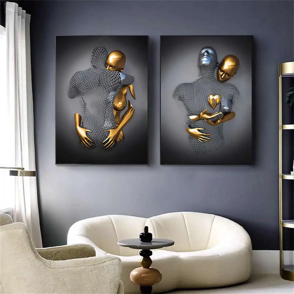 Metal Grid Couple Hugging Modern Art Canvas Print Painting on the Wall Art for Living Room Home Decoration 3d Posters Pictures
Metal Grid Couple Hugging Modern Art Canvas Print Painting on the Wall Art for Living Room Home Decoration 3d Posters Pictures
