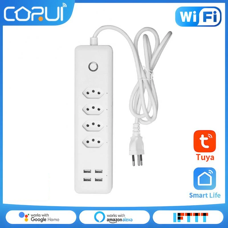 Умный сетевой фильтр CORUI, Wi-Fi, 4 стандартных розетки, 4 порта USB для зарядки, таймер, голосовое управление через приложение, работает с Alexa Goog
Умный сетевой фильтр CORUI, Wi-Fi, 4 стандартных розетки, 4 порта USB для зарядки, таймер, голосовое управление через приложение, работает с Alexa Goog