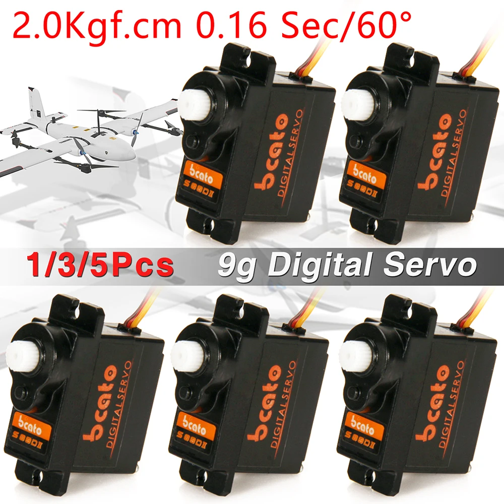 RC Servo 1/3/5 pcs S08D II 13g 4.8-6.0V Plastic Gear Micro Digital Servo for RC Airplane Fixed-wing Car Robot VS Emax S08D II
RC Servo 1/3/5 pcs S08D II 13g 4.8-6.0V Plastic Gear Micro Digital Servo for RC Airplane Fixed-wing Car Robot VS Emax S08D II
