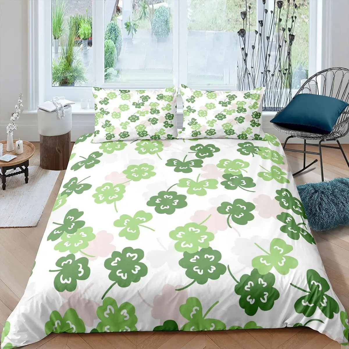Green Clover Leaf King Queen Duvet Cover St Patrick's Day Gift Bedding Set Fortune Plant Comforter Cover Polyester Quilt Cover
Green Clover Leaf King Queen Duvet Cover St Patrick's Day Gift Bedding Set Fortune Plant Comforter Cover Polyester Quilt Cover