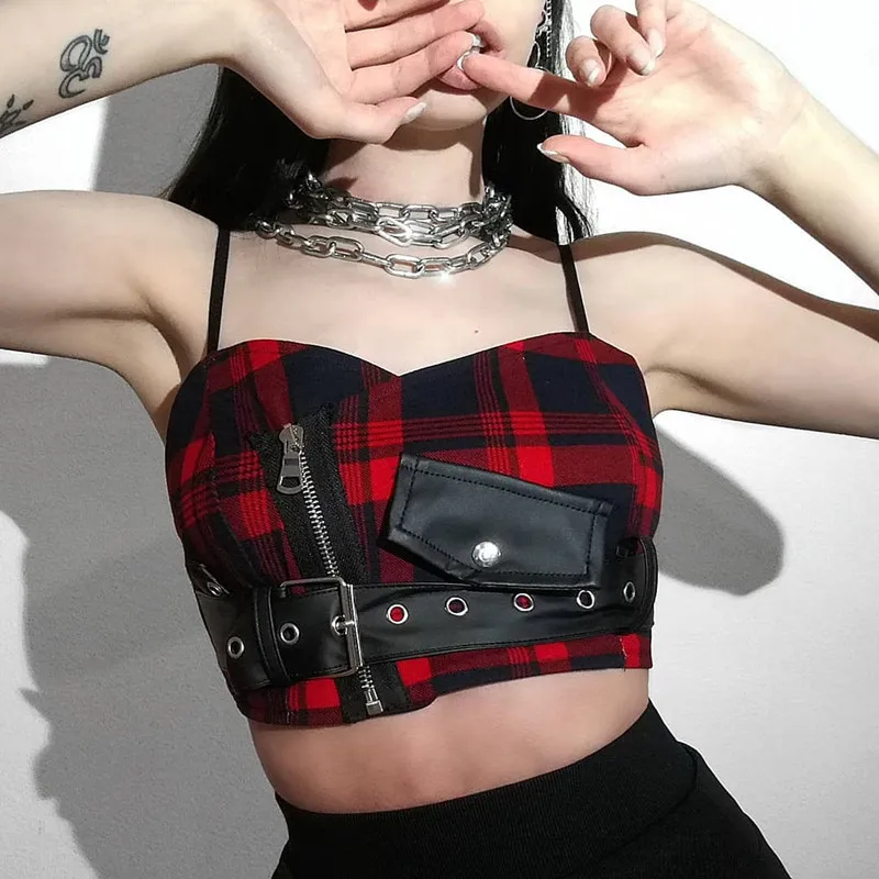 Pu Punk Sexy Sleeveless Crop Top Goth Harajuku Backless Leather Rivet Patchwork Camisole Streetwear Bodycon Women Summer Camis
Pu Punk Sexy Sleeveless Crop Top Goth Harajuku Backless Leather Rivet Patchwork Camisole Streetwear Bodycon Women Summer Camis